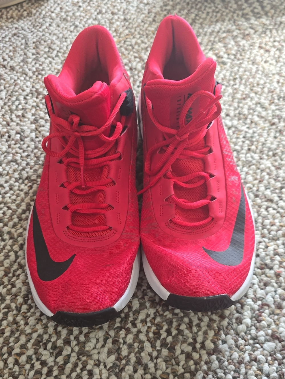Nike Bright Red Running Sneakers with Black Swoosh